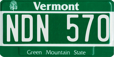 VT license plate NDN570