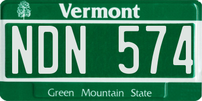VT license plate NDN574