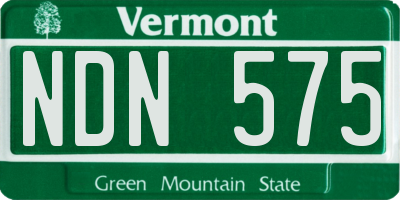 VT license plate NDN575