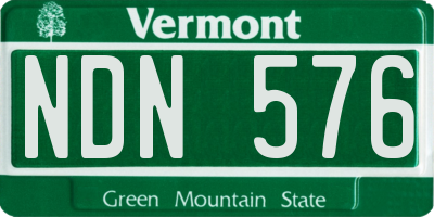 VT license plate NDN576
