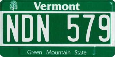 VT license plate NDN579