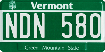 VT license plate NDN580