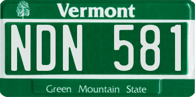 VT license plate NDN581