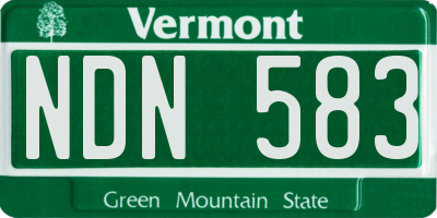 VT license plate NDN583