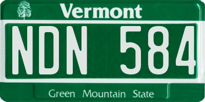 VT license plate NDN584