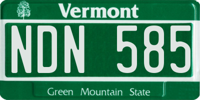 VT license plate NDN585