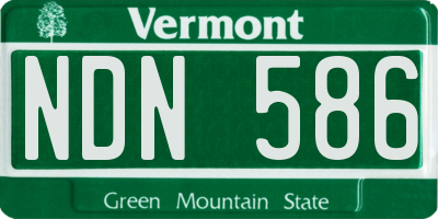 VT license plate NDN586