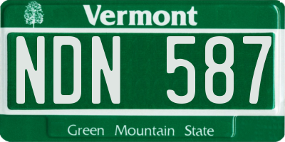 VT license plate NDN587