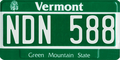 VT license plate NDN588