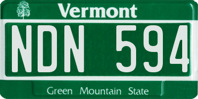 VT license plate NDN594