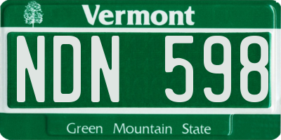 VT license plate NDN598
