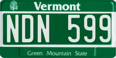 VT license plate NDN599