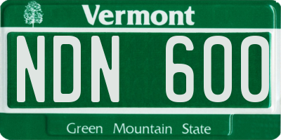 VT license plate NDN600