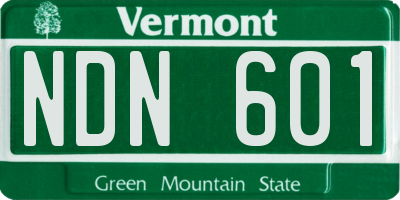 VT license plate NDN601