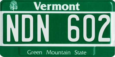 VT license plate NDN602