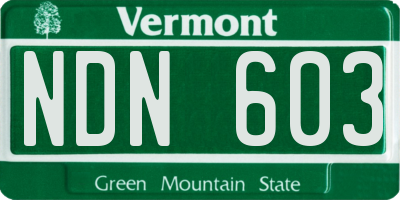 VT license plate NDN603