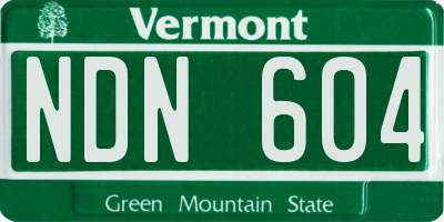VT license plate NDN604