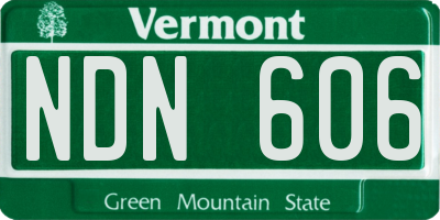 VT license plate NDN606