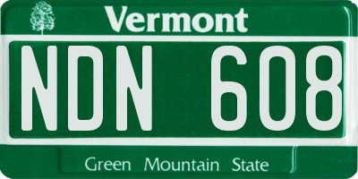 VT license plate NDN608