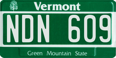 VT license plate NDN609