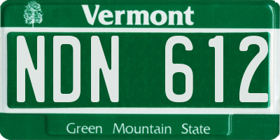 VT license plate NDN612