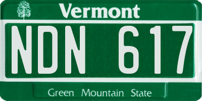 VT license plate NDN617
