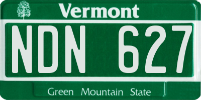 VT license plate NDN627