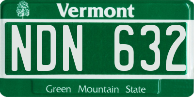 VT license plate NDN632