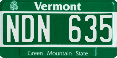 VT license plate NDN635