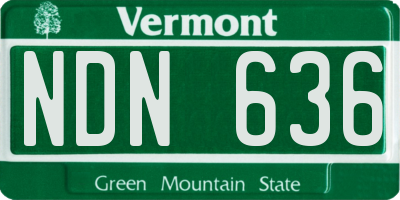 VT license plate NDN636