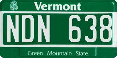 VT license plate NDN638