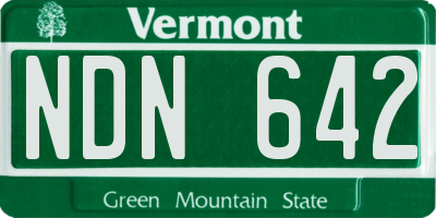 VT license plate NDN642