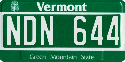 VT license plate NDN644
