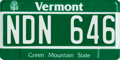 VT license plate NDN646