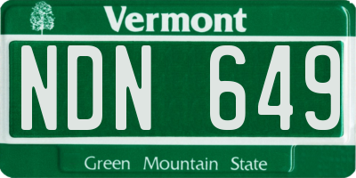 VT license plate NDN649