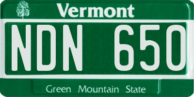 VT license plate NDN650