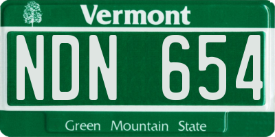 VT license plate NDN654