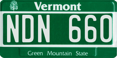 VT license plate NDN660