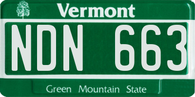 VT license plate NDN663