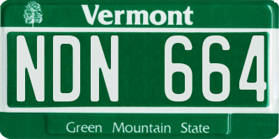 VT license plate NDN664