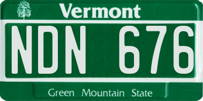 VT license plate NDN676