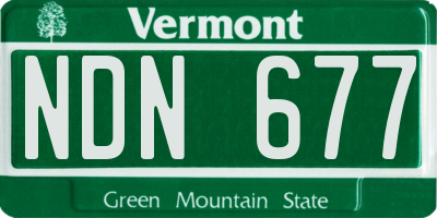 VT license plate NDN677