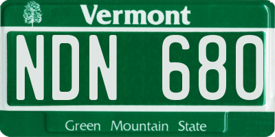 VT license plate NDN680