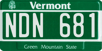 VT license plate NDN681
