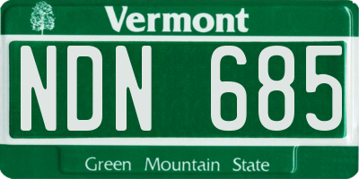 VT license plate NDN685