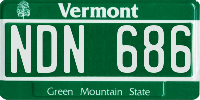 VT license plate NDN686