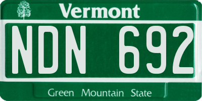VT license plate NDN692