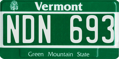 VT license plate NDN693