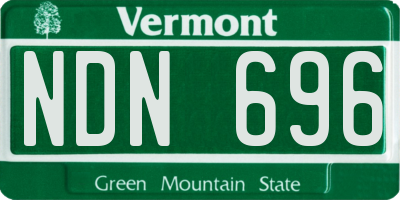 VT license plate NDN696