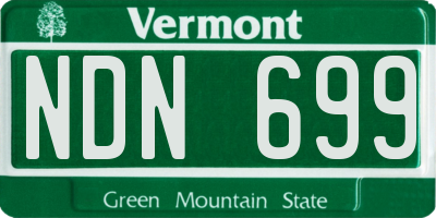 VT license plate NDN699